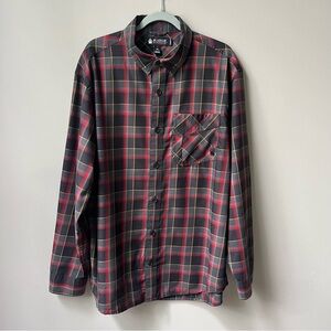 Alaskan Hardgear Button‎ Down Shirt Men's XL Gray Red Plaid Wool Blend Outdoors